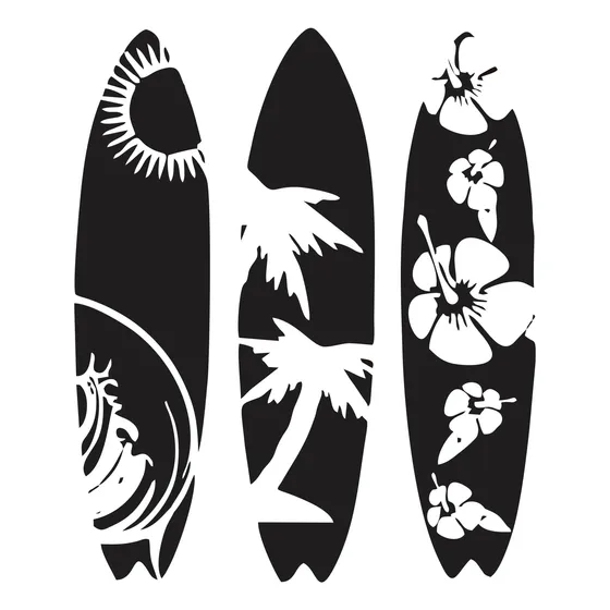 Vinilo Decorativo Tablas De Surf  Dormitorio Joven 75 X 60cm