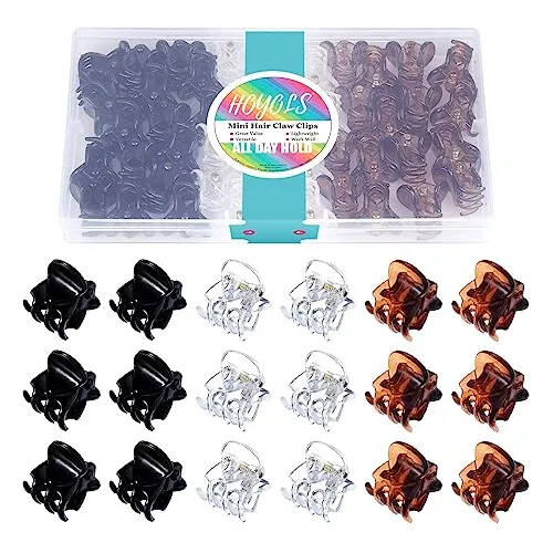 Hoyols 48pcs Mini Hair Clips, Small Hair Claw Clip Xcwxt