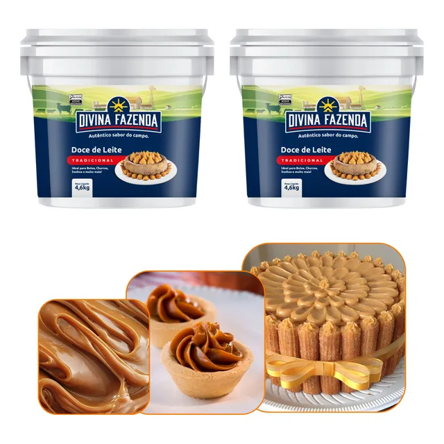 2 Balde De Doce De Leite 4,6 Kg Puro Tradicional Cremoso Top