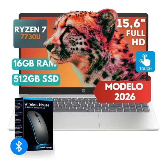 Hp Hp Gamer Ryzen 7 7730u 512gb Ssd 16gb Ram Pantalla Táctil 15.6 Fhd 1920 Px X 1080 Px Amd Radeon Graphics Incluye Windows Instalado Laptop Fc0057 Con Regalo