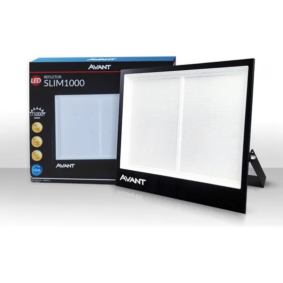 Refletor Led Slim 1000w 6500k Branco Frio 127/220v Ip66 Preto Cod: 259911373 Avant
