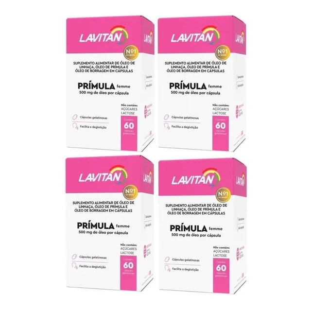 Kit Com 4 - Lavitan Prímula Femme Com 60 Cápsulas Gelatinosa