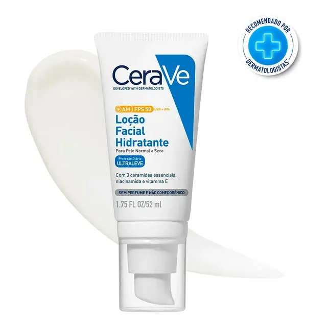 Loção Facial Hidratante FPS 50 Ceramidas Niacinamida