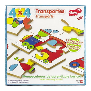 Juego Didáctico 4x4 Rompecabezas De Transportes Diako 7224 Juego Didáctico 4x4 Rompecabezas De Transportes Diako 7224