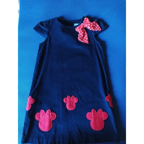 Vestido De Niña De Mini Mouse Color Azul Oscuro Y Rojo Nuevo