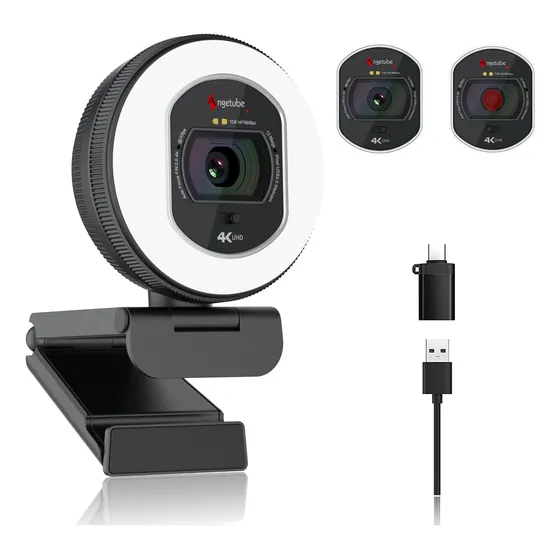 Cámara Web Angetube 4k/30fps 1080p/60fps Con Micrófono Doble