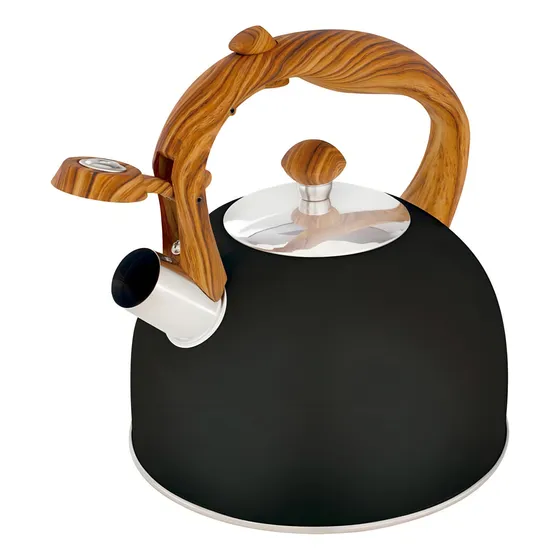 Chaleira Wood 2,5 Litros Preta Em Aço Inoxidável Mor Cor Preto