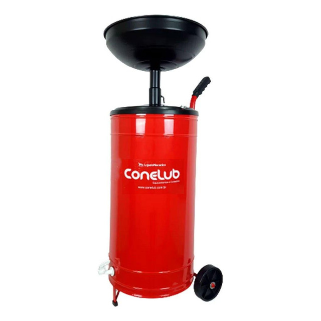 Coletor Óleo Conelub 50l Coador Carrinho Rodas E Regulador Coletor Óleo Conelub 50l Coador Carrinho Rodas E Regulador