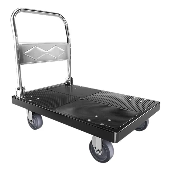 Carro De Carga Plegable 300kg De Plástico, 4 Ruedas Multiuso