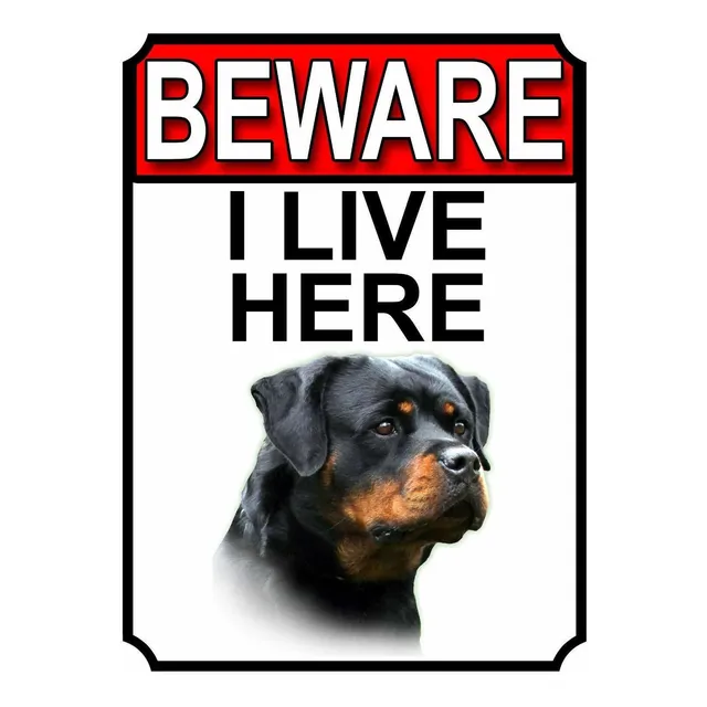 Etrero Metal Para Puerta Raza Perro Texto Ingl «beware I 12