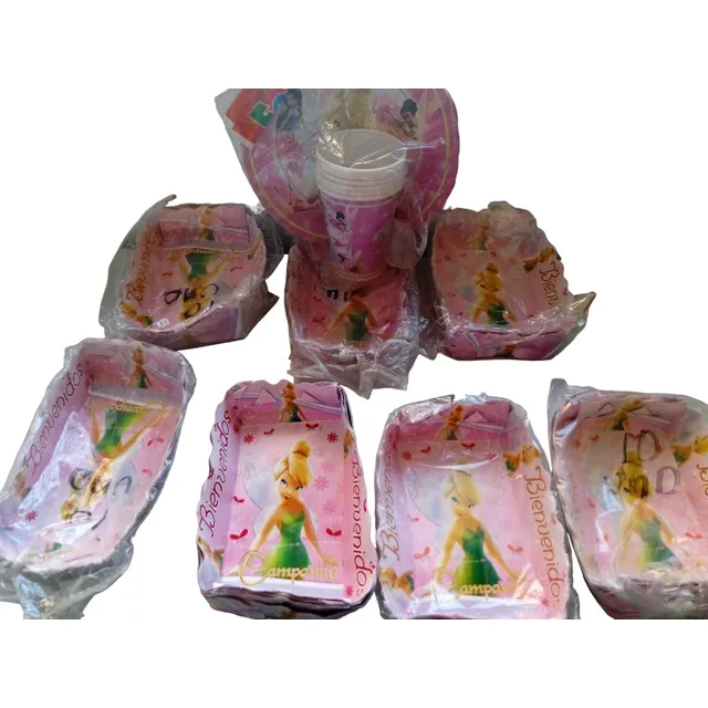 Kit Platos Cumpleaños Torta De 10 Und  Campanita 