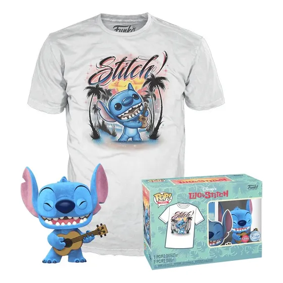 Lilo & Stitch Ukelele Flocked Pop! Tamaño Mediana