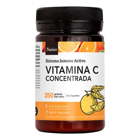 Natier Vitamina C Concentrada Sist Inmune Activo 250g 6c