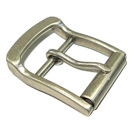 38 mm Centro Bar Roller Hebilla Cinturon Piel Niquel