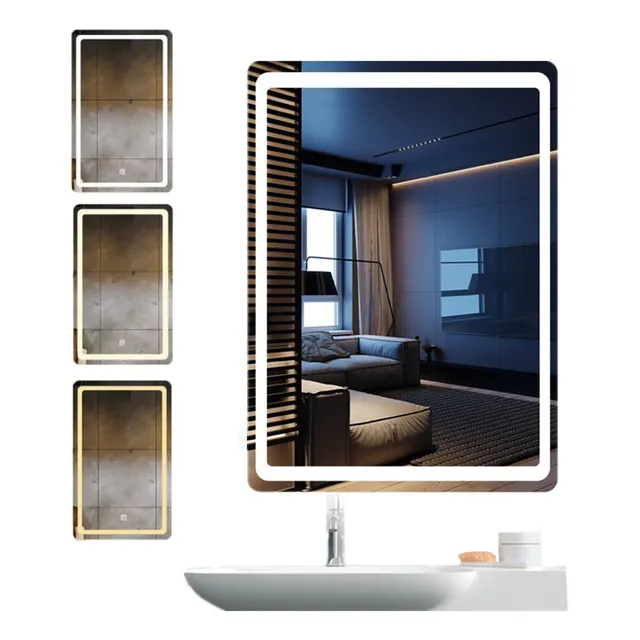 Espejo Con Luz Led Touch 3 Modopara Baño 60x40 Vasoyo espejo led baño Blanco espejo con luz led