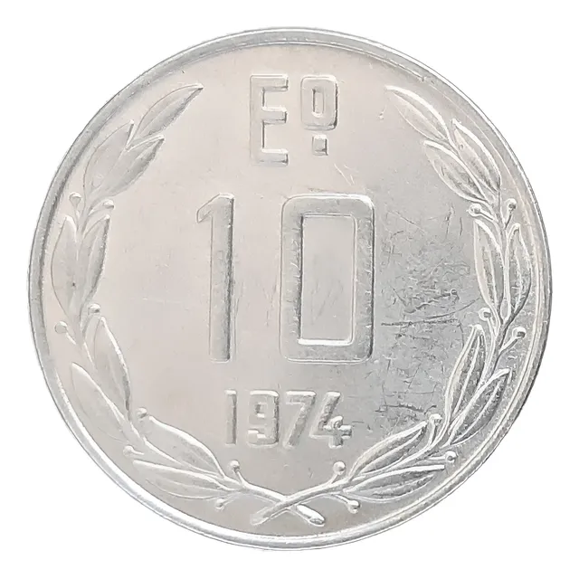 Moneda Chilena De 10 Escudos Año 1974