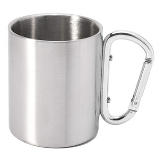 Caneca De Aço Inoxidável Com Anel D Mosquetão Alça Copo De Á Caneca De Aço Inoxidável Com Anel D Mosquetão Alça Copo De Á
