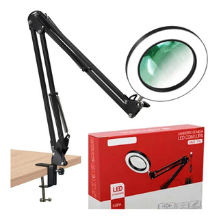 Lupa Ring Light Tomate 8x Bancada Led Mesa Manicure Estética Lupa Ring Light Tomate 8x Bancada Led Mesa Manicure Estética