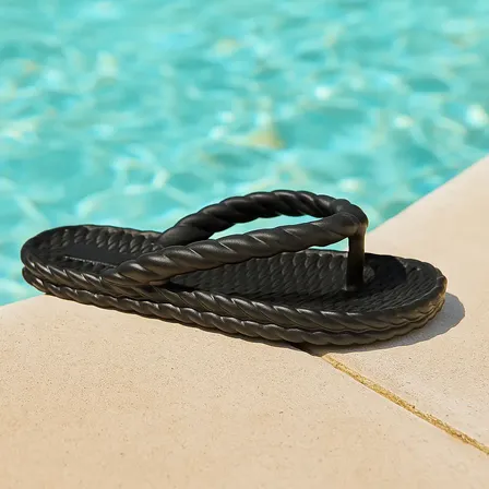 Chinelo Feminino Nuvem Preto Trança 100% Eva Super Leve Full