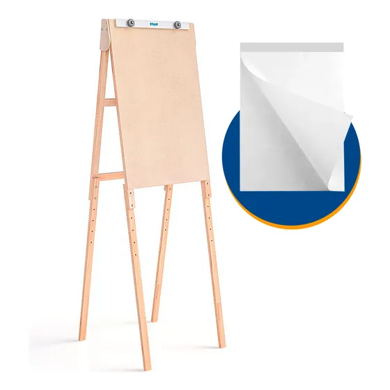 Cavalete Flip Chart 87x56cm Prendedor De Bloco + Folha Papel