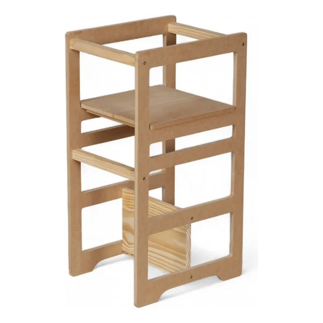 Torre Aprendizagem Montessori 4em1 Cadeirão Madeira Top