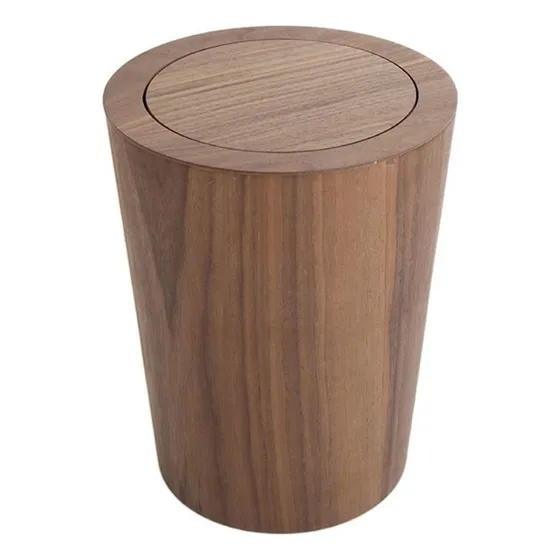 Papelera Reciclaje Bote Basura Madera Tapa Casa Alta Gama :
