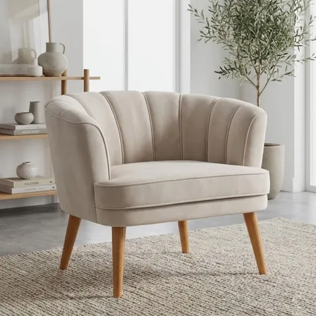 Poltrona Confortável Para Recepção Resistente Tecido Veludo