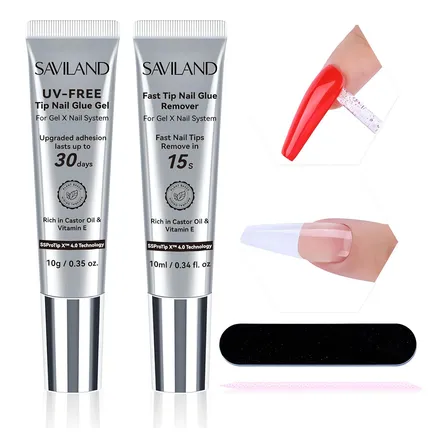 Saviland Pegamento Para Uñas Postizas Y Remover Gel