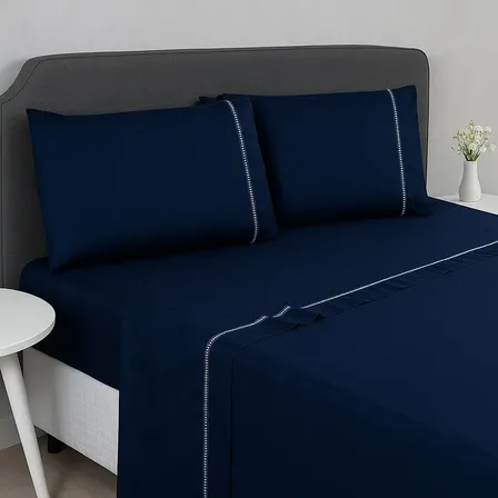 Jogo De Lençol Elástico Super King Size 4 Pçs 400 Fios 40 Cm