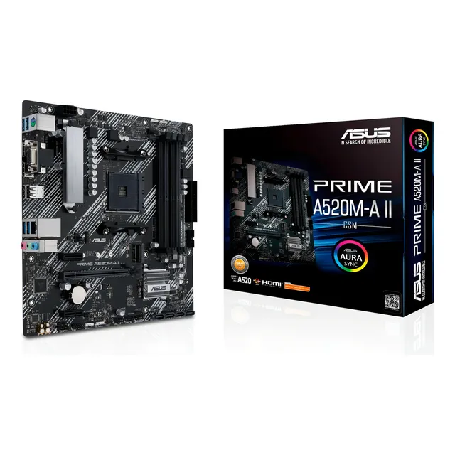 Mother Board Asus Prime A520m-a Ii/csm Ddr4 Am4 Hdmi Vga Dp