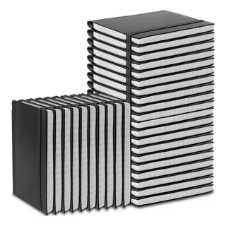 30pcs Mini A6 Libreta De Bolsillo De Poliuretano Negro
