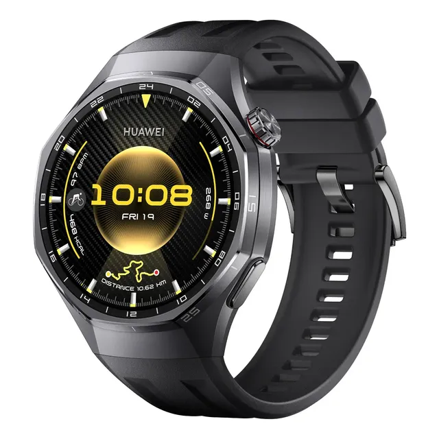 Tela Huawei Watch Gt 6 Watch Gt6 Pro De 1,47 Com Pulseira Preta De Fluoroelastômero E Estojo Prateado Escuro