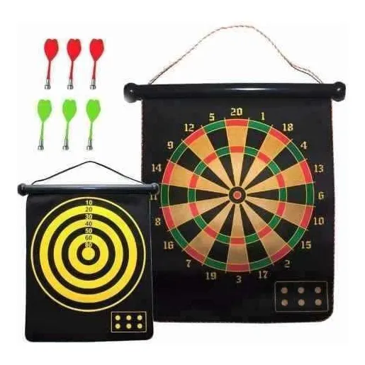 Jogo De Dardos Magnetico Com 6 Dardos E Alvo Dupla Face