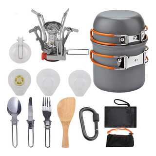 Juego De Utensilios De Cocina Portátiles Para Acampar: Olla Juego De Utensilios De Cocina Portátiles Para Acampar: Olla