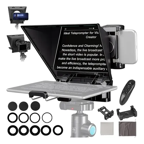 Teleprompter Portátil Desview T12 Compatível Câmeras Smartphones