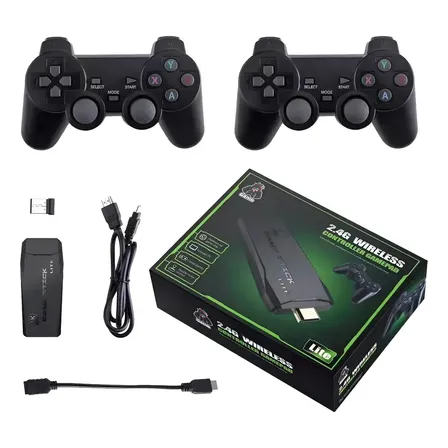 Kit 2 Controles Inalámbricos Con Adaptador Para Ps2 Y Pc Negro