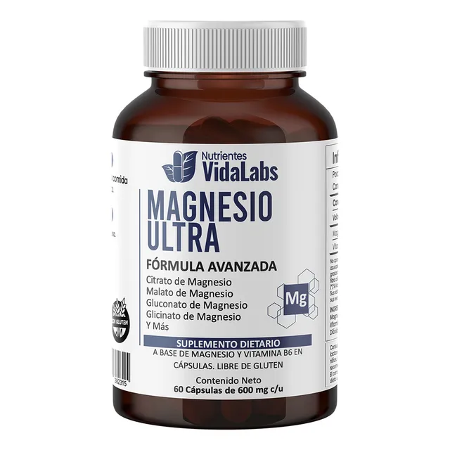 Magnesio Ultra Vidalabs Espectro Completo 60 Caps. Premium.