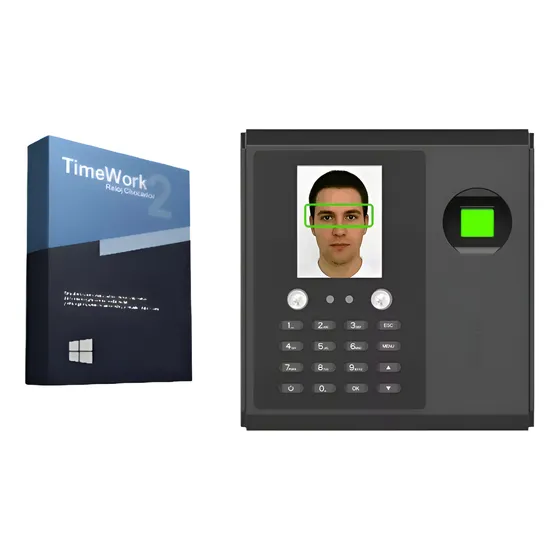 Reloj Checador Biometrico Facial Rostro Y Huella Digital Red Negro