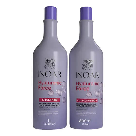Kit Hyaluronic Force Shampoo 1l & Condicionador 800ml Inoar