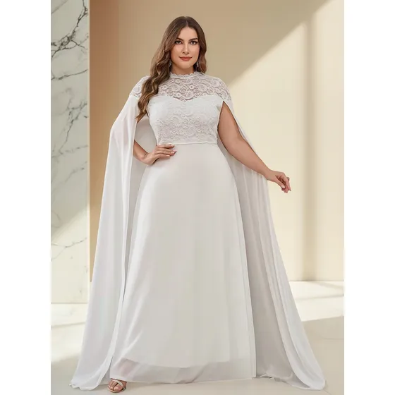 Bello Vestido De Novia. Talles Grandes. Capa, Gran Vuelo