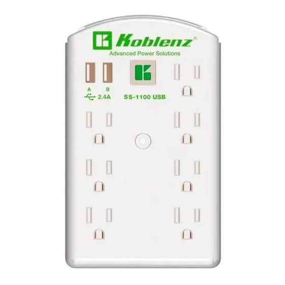 Multicontacto Supresor De Voltaje De Picos Koblenz Ss1100usb Color Blanco