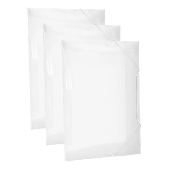 10 X Pasta Aba Com Elastico Documento Oficio A4 Escritorio Cores Transparente