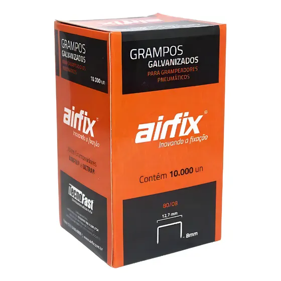 Grampo Grampeador Pneumático 80/08 1 Caixa de 10000 Pçs Airfix