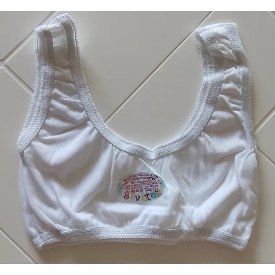 Acostumbrador Top Ajustador De Niña Algodon Blanco O Estamp