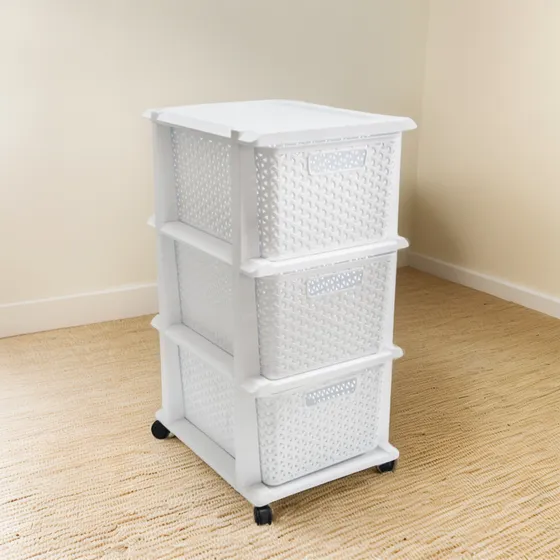 Cajonera  Bait  Con Ruedas Blanca
