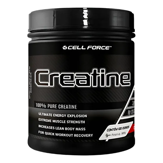 Creatina Monohidratada Pó 100% Pura Pote 300g Cell Force Sem Sabor