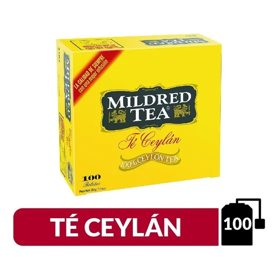 Té negro Ceylan 100 Bolsitas 200g Mildred