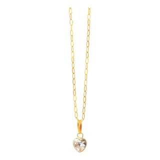 Cordão Feminino Bailarina Ouro 18k 45cm Pingente Coração Cordão Feminino Bailarina Ouro 18k 45cm Pingente Coração