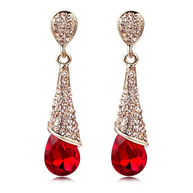 Zarcillos Pendientes Con Piedra De Colores 