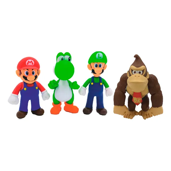Muñeco Mario Bross Luigi Donkey Kong Yoshi Articulados 13 Cm